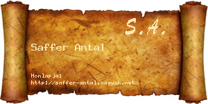 Saffer Antal névjegykártya